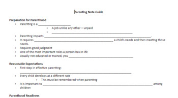 Preview of Parenting Note Guide