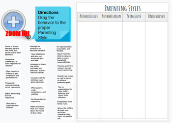 Preview of Parenting Styles Drag and Drop Digital Worksheet - Child Care Unit