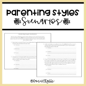 Preview of Parenting Styles Scenarios- "Ready to Print" PDF Version