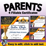 Parents Appreciation Certificates - Fillable