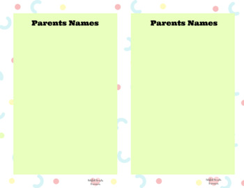 Preview of Parents Names List Printable for Classroom Use