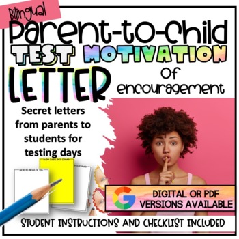 Preview of Parent-to-Child Testing Letter of Encouragement | BILINGUAL | Digital or PRF