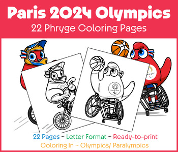 Preview of Paris 2024 Olympics: Coloring Pages - Phryge Olympic Mascot