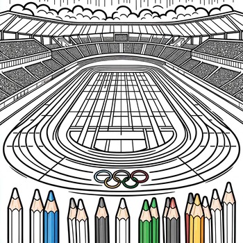 Preview of Paris 2024 Summer Olympic Games - FREE COLORING PAGE