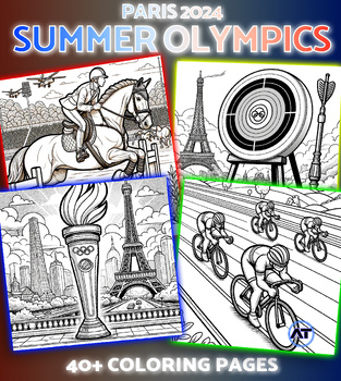 Preview of 40+ Summer Olympics Themed Coloring Pages | Paris 2024