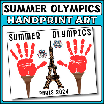 Preview of Paris 2024 Summer Olympics Handprint Art Craft - Summer Olympics Activities