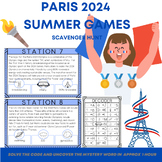 Paris 2024 Summer Games - No-Prep Codebreaker Scavenger Hu