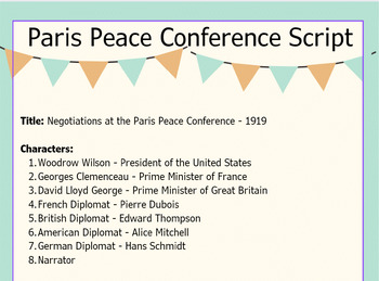 Preview of Paris Peace Conference Script