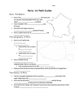 Paris PowerPoint Guided Notes by Hayley Schlinsog | TpT