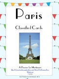 Paris Sights Landmarks, Montessori Classified Cards, Flash