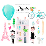 Paris Watercolor Clip Art