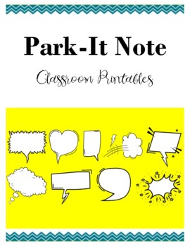 Preview of Park-It Note - Classroom Printable