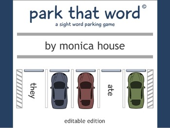 Preview of Park That Word© – A Word Parking Lot Game – Editable