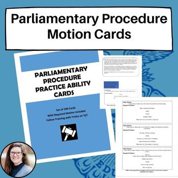 Preview of Parliamentary Procedure LDE Practice Cards - 100 Card Set