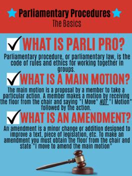 Preview of Parliamentary Procedures Poster