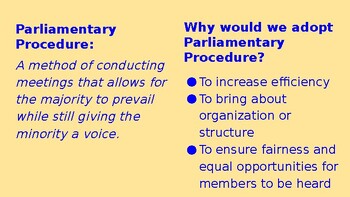 Preview of Parlimentary Procedure