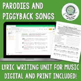 Song Parody Writing Unit for Music or ELA Distance Learning