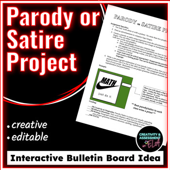 Preview of Parody or Satire Interactive Creative Project Bulletin Board Idea