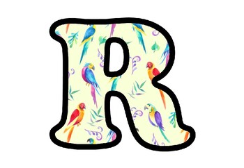 Preview of Parrot Bulletin Board Letters, Tropical, Rainforest, Spring Decor
