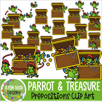 Jewel & Gemstone Clipart: Colorful Rainbow Pirate Treasure Chest Clip Art  PNG