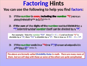 Preview of Part 1 - Least Common Multiple (Factorization Method) Solution Summary