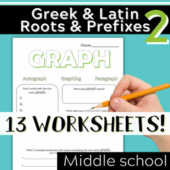 Preview of Part 2: Greek & Latin Root Words and Prefixes-Printable Worksheets + Quiz