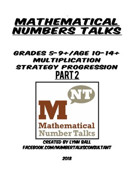 Preview of Part 2: Multiplication Number Talks Progression for Grades 5-9+