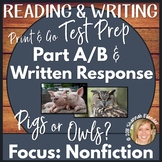 Nonfiction Reading Comprehension Test Prep Part A Part B W