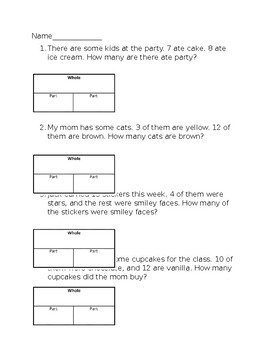 Part-Part-Whole by Virginia Lopez | Teachers Pay Teachers