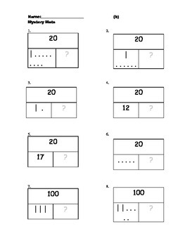 Part Part Whole Boxes for 20, 100, & 500 with base ten | TpT