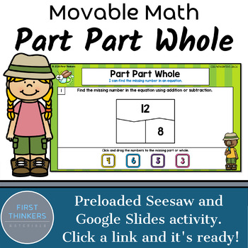 Preview of Part Part Whole Bar Model Math Game for Google Slides and Seesaw Activities