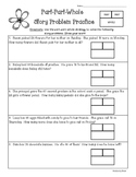 Part-Part-Whole Math Addition and Subtraction Story Problems