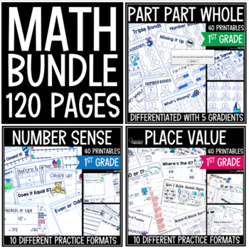 Preview of Part Part Whole Number Sense Place Value 1st Grade Math Bundle