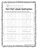Part Part Whole Subtraction Practice Sheet