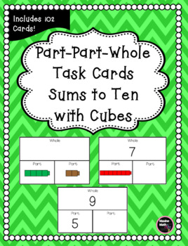 Preview of Part-Part-Whole Task Cards Sums to Ten with Cubes