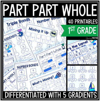 Preview of Part Part Whole Worksheets with Number Bonds & Missing Addends Missing Parts