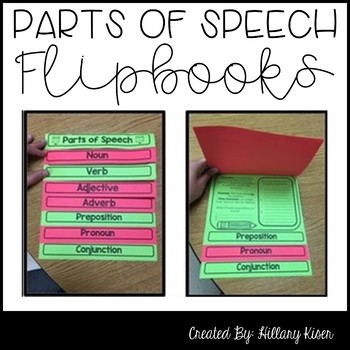 Preview of Parts of Speech Flipbook
