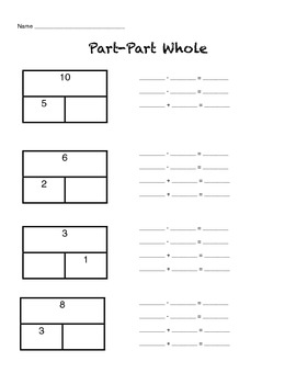 Part-part whole with Sums 10 or Less by Excited about Elementary