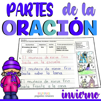 Preview of Partes de la oración | Oraciones | Spanish parts of speech | Invierno