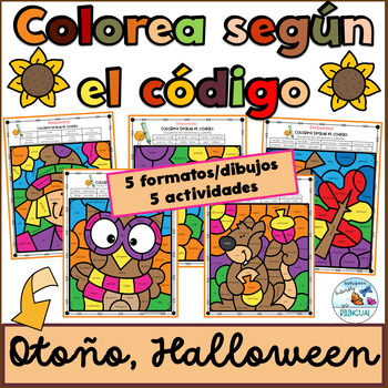 Preview of Parts of Speech Synonyms Antonyms Spanish Fall Color by Code Sinonimos Antonimos