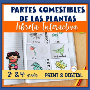 Preview of Partes de las Plantas Que Comemos Libreta Interactiva Digital & Print