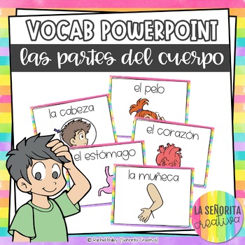 Preview of Partes del Cuerpo Vocab Powerpoint with Body Parts Pictures