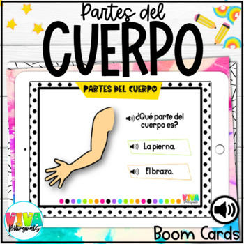 Preview of Partes del cuerpo | Body parts Boom Cards™ in Spanish