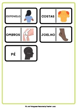 Partes do Corpo - Dominó em Português - Body Parts Domino Game in Portuguese