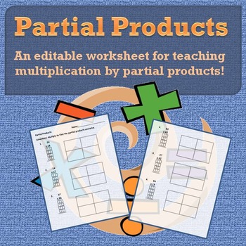 Preview of Partial Products Worksheets