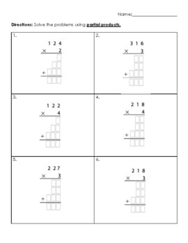 Partial Product Multiplication 3 By 1 Teaching Resources | TpT
