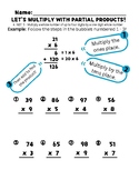 Partial Products Multiplication Practice Pages (2x1, 3x1, 4x1)