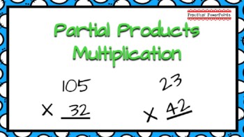 Preview of Partial Products Multiplication PowerPoint- Step by Step (Editable)