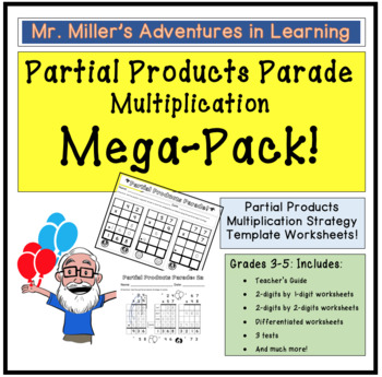 Preview of Partial Products Parade! Multiplication Graphic Organizer Mega-Pack! EASEL!