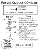 Elementary Math Anchor Charts: Partial Quotient Division S